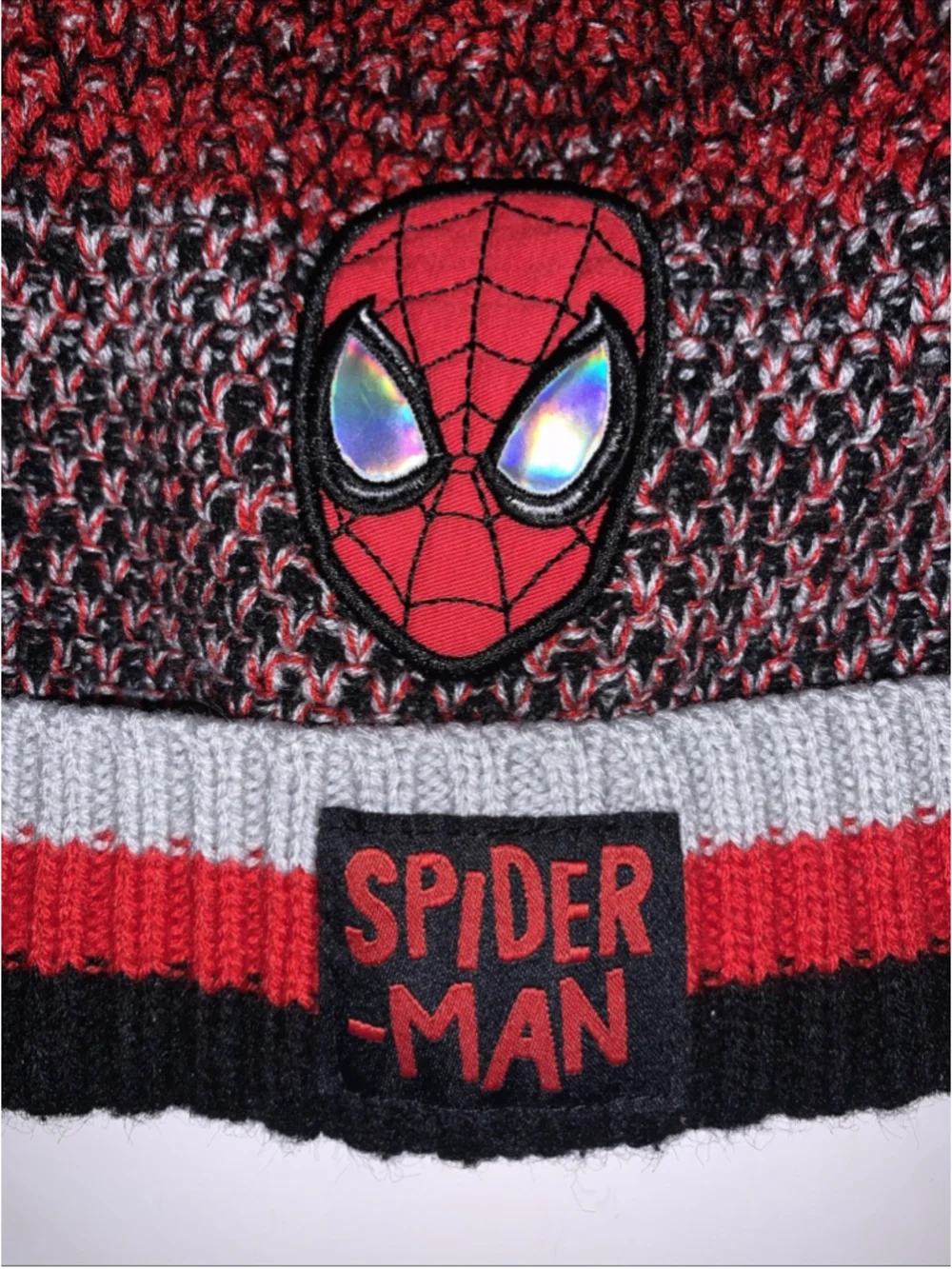 Marvel Spider-Man Spidey Knit Boy Beanie Hat with Pom Size Small